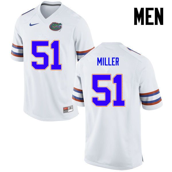 Men Florida Gators #51 Ventrell Miller College Football Jerseys-White
